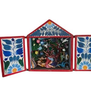 Vintage Peruvian Folk Art NAUGHTY Retablo Shadow Box
